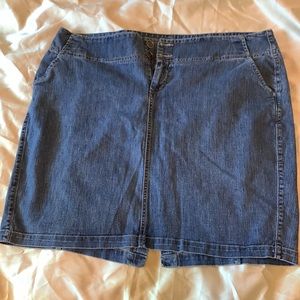 Plus Size Stretch Blue Denim Skirt Size:22